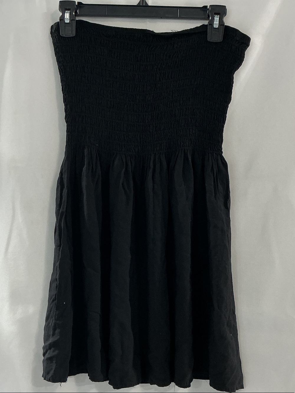 Black Strapless Smocked Sundress